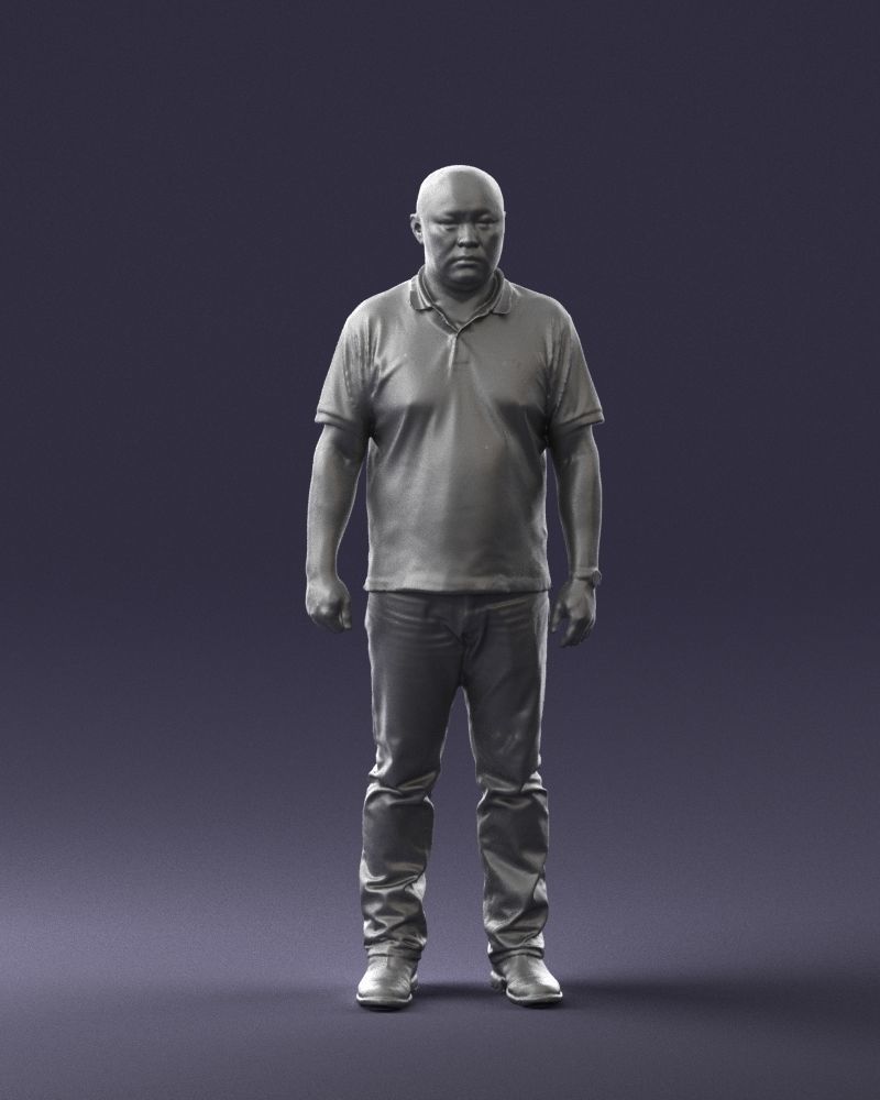 Chinese man brown shirt 0520 3D Print Ready 3D print model_37