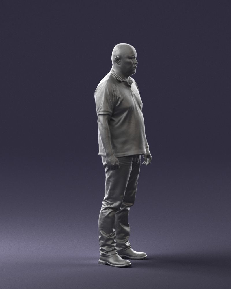 Chinese man brown shirt 0520 3D Print Ready 3D print model_31