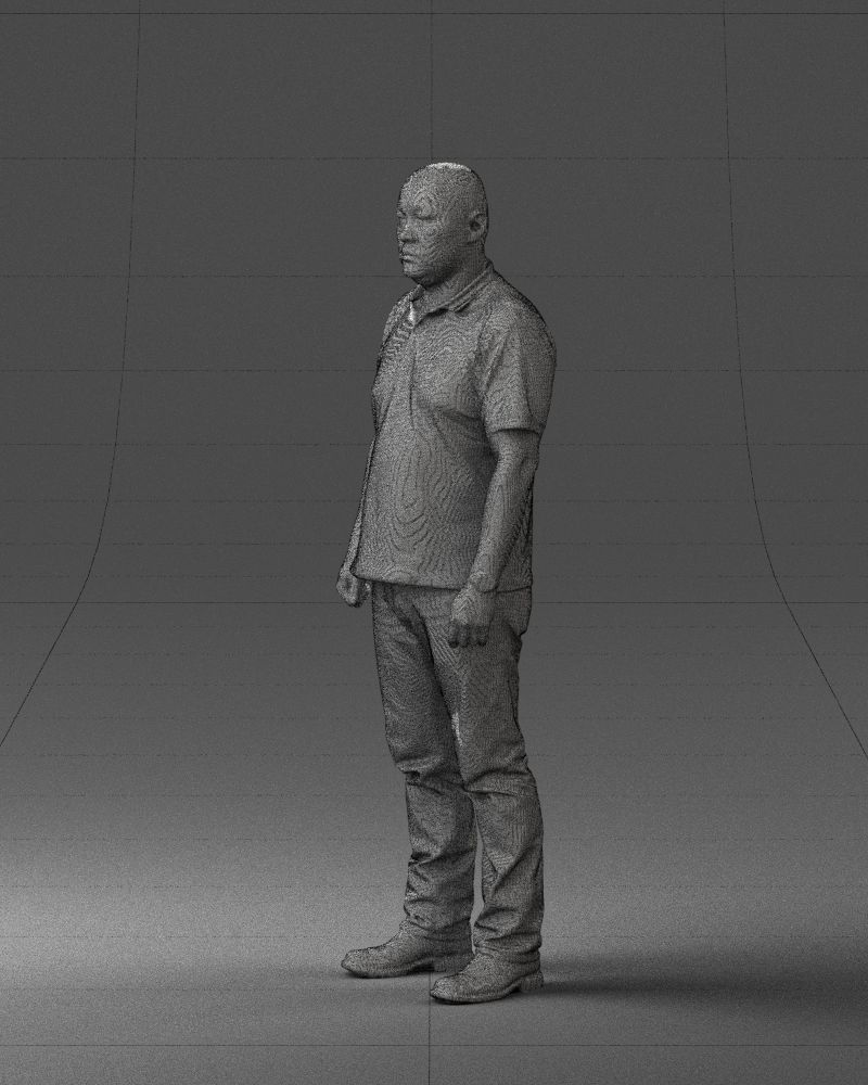 Chinese man brown shirt 0520 3D Print Ready 3D print model_8