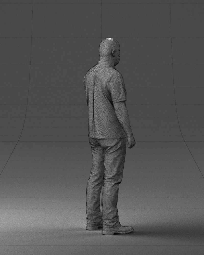 Chinese man brown shirt 0520 3D Print Ready 3D print model_26