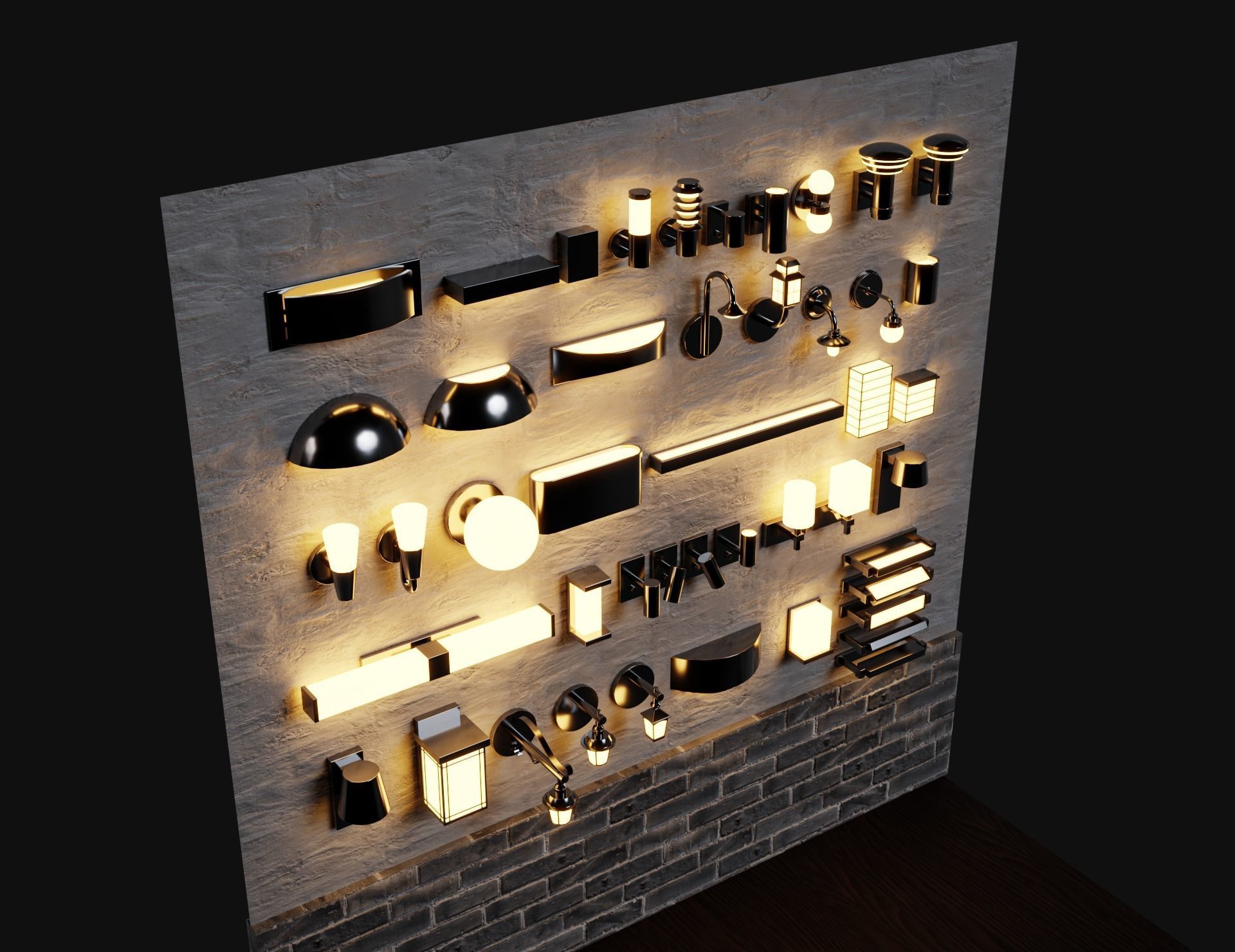 46 Fancy Modern Wall lamps Collection pack1 3D model_1