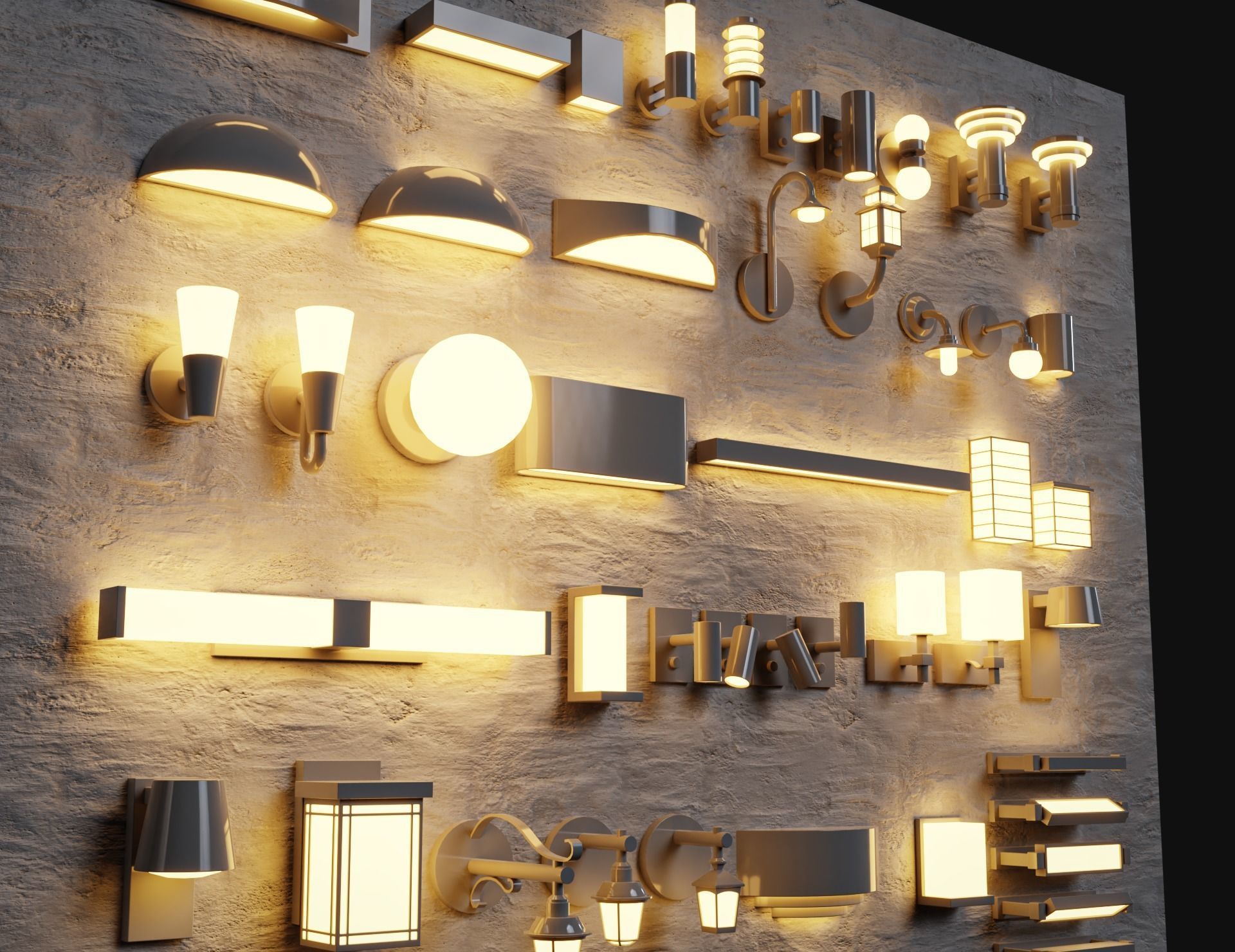 46 Fancy Modern Wall lamps Collection pack1 3D model_5