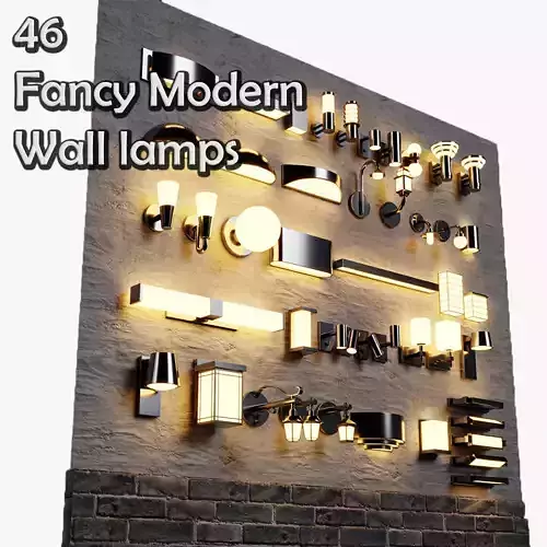 46 Fancy Modern Wall lamps Collection pack1 3D model