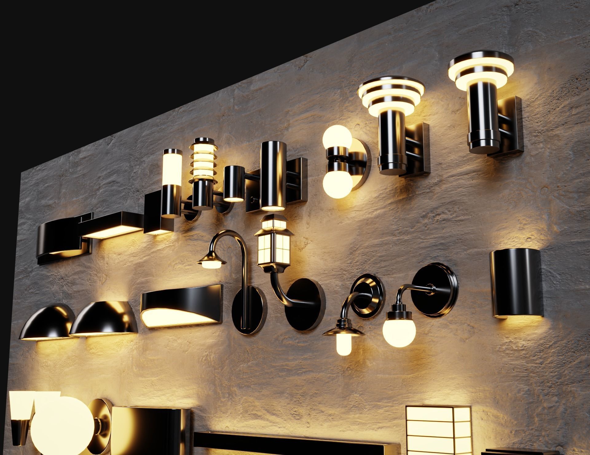 46 Fancy Modern Wall lamps Collection pack1 3D model_8