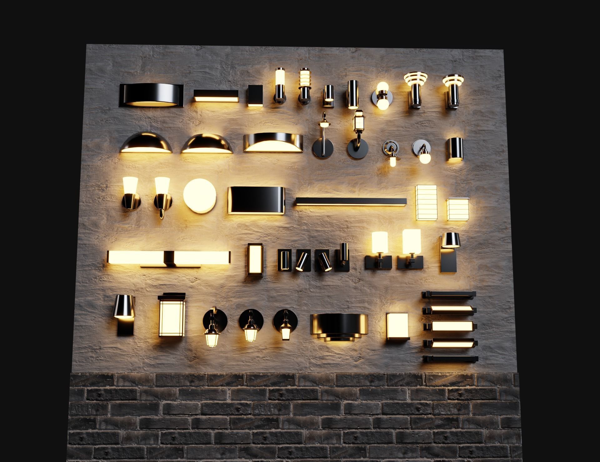 46 Fancy Modern Wall lamps Collection pack1 3D model_7