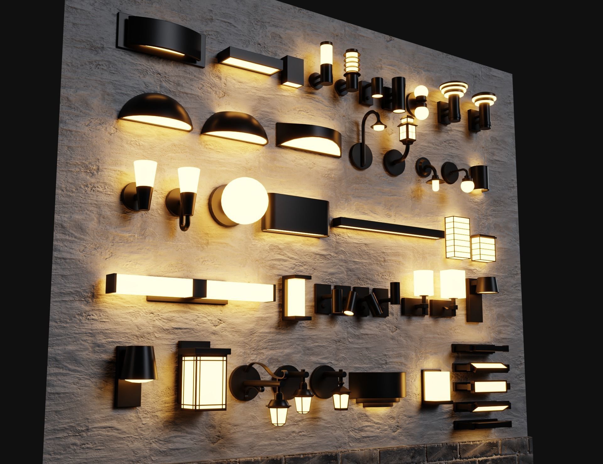 46 Fancy Modern Wall lamps Collection pack1 3D model_4