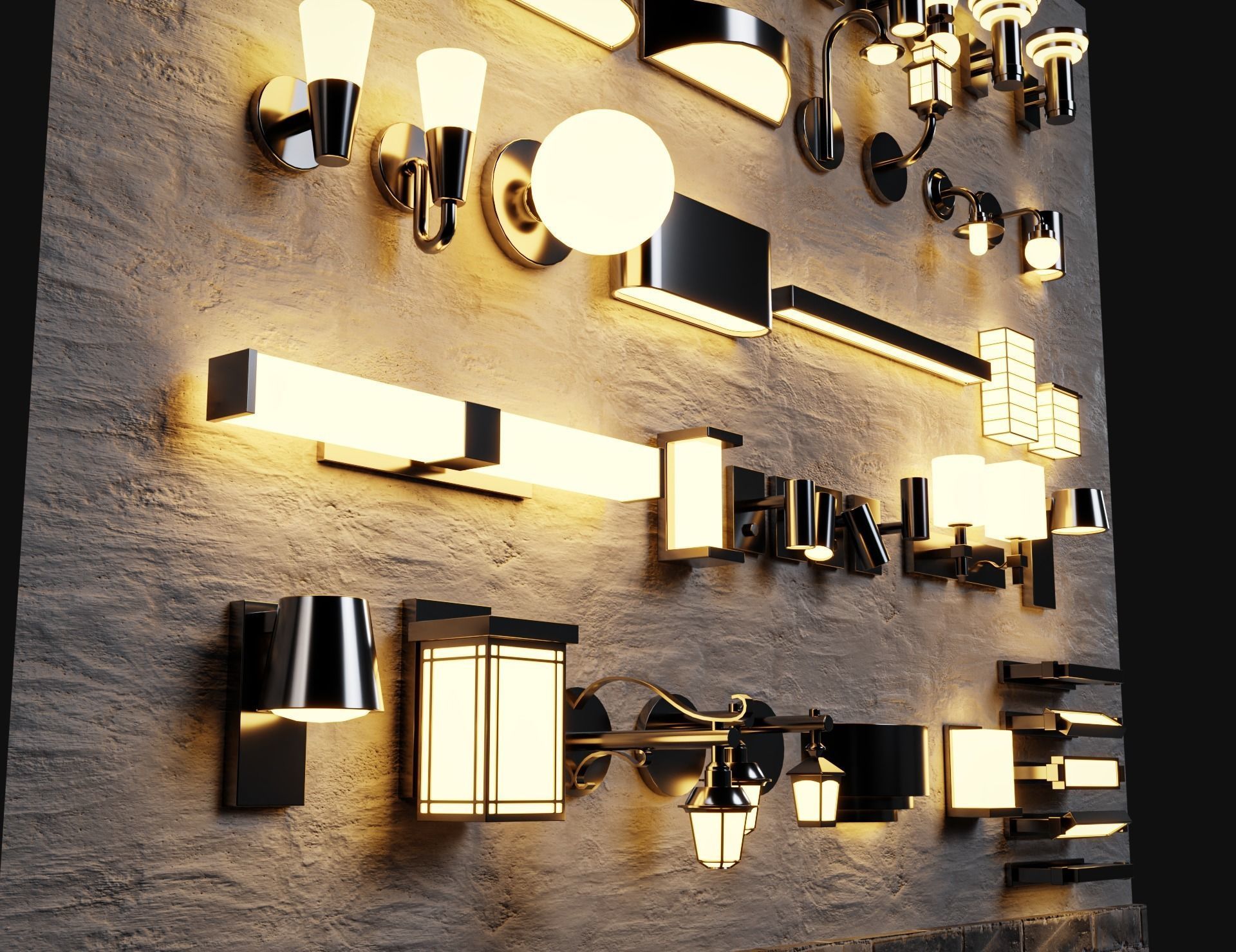 46 Fancy Modern Wall lamps Collection pack1 3D model_9