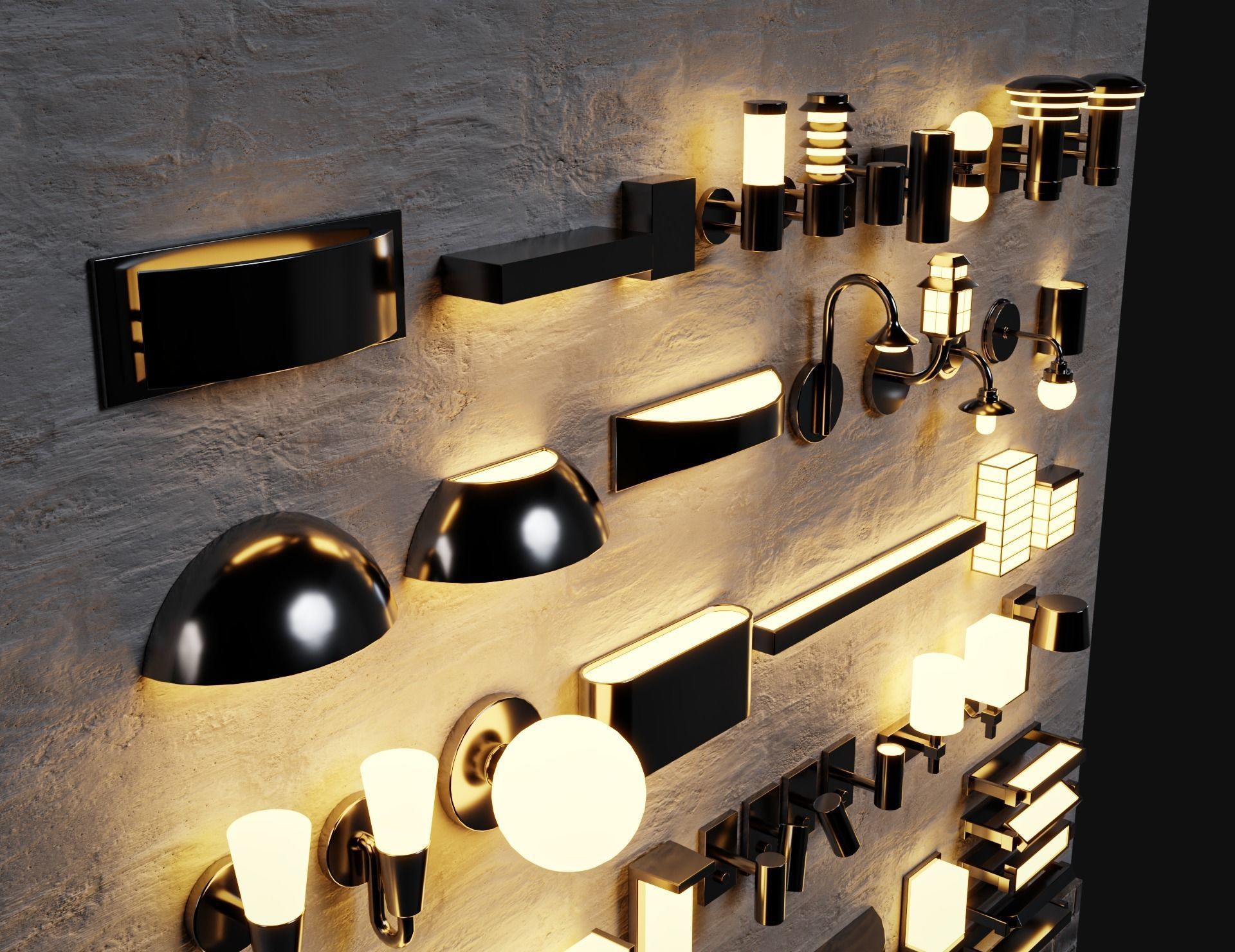 46 Fancy Modern Wall lamps Collection pack1 3D model_10