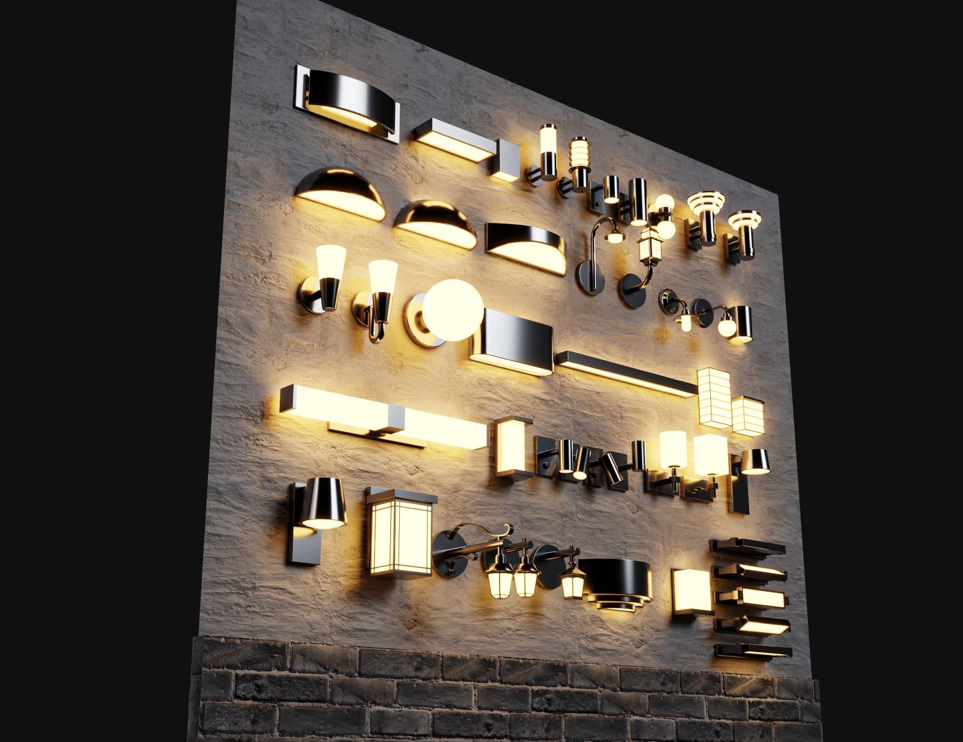 46 Fancy Modern Wall lamps Collection pack1 3D model_6