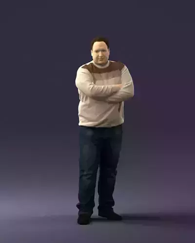 Chubby man in sweater 0519 3D Print Ready