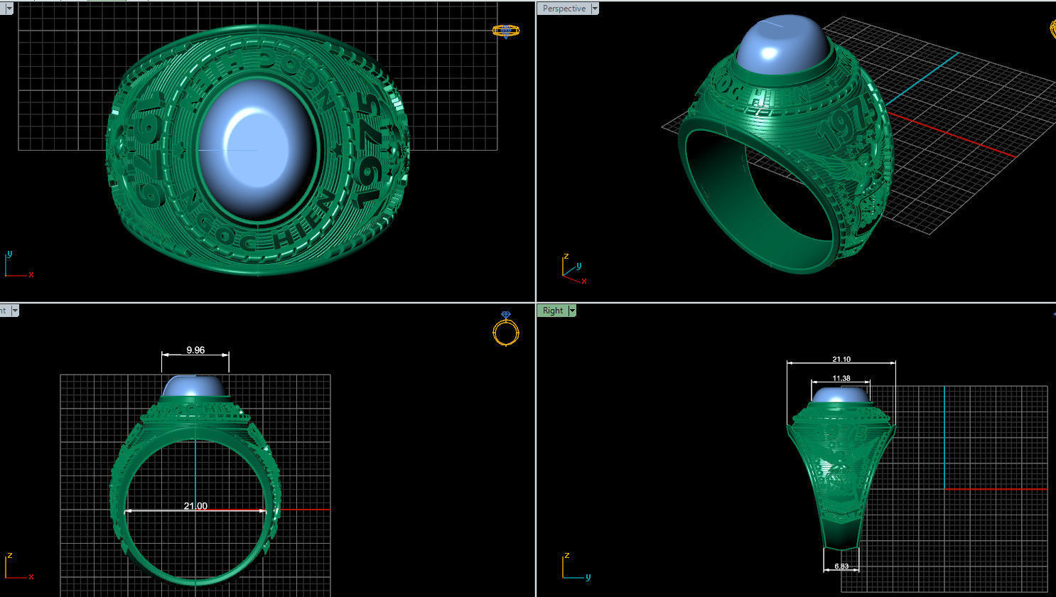 Ring 147  3D print model_2