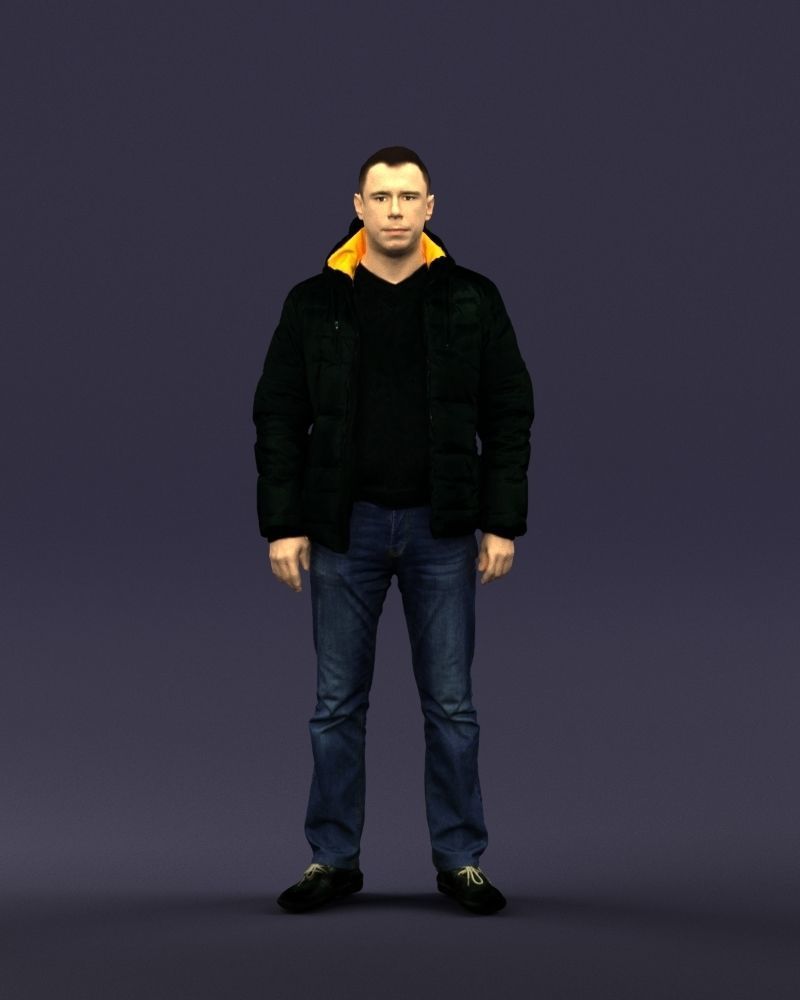 Cool jacket man 0399 3D Print Ready 3D print model_35