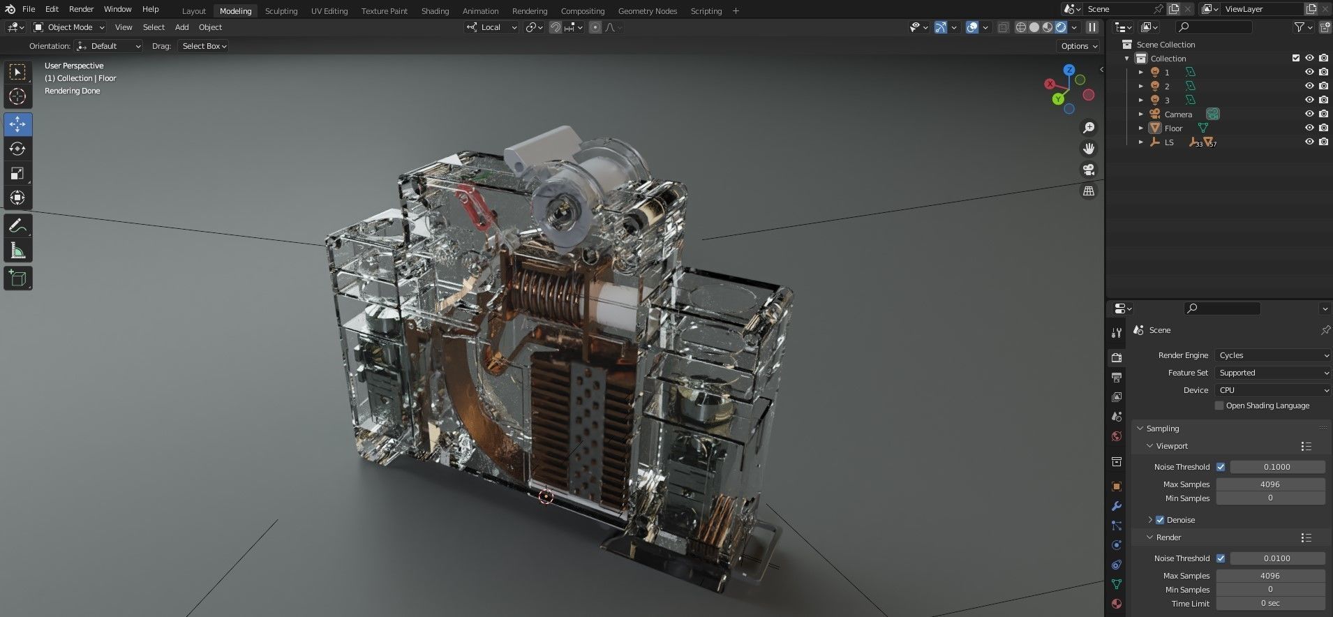 Electrical fuse with detailed  internal parts 3D model_14