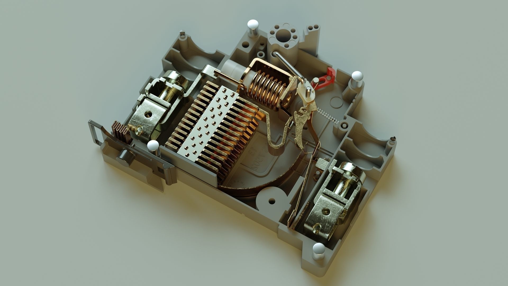 Electrical fuse with detailed  internal parts 3D model_5