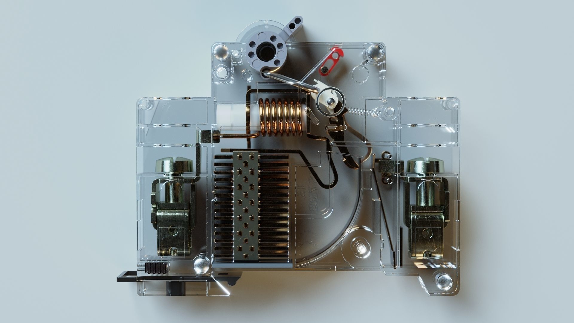 Electrical fuse with detailed  internal parts 3D model_3