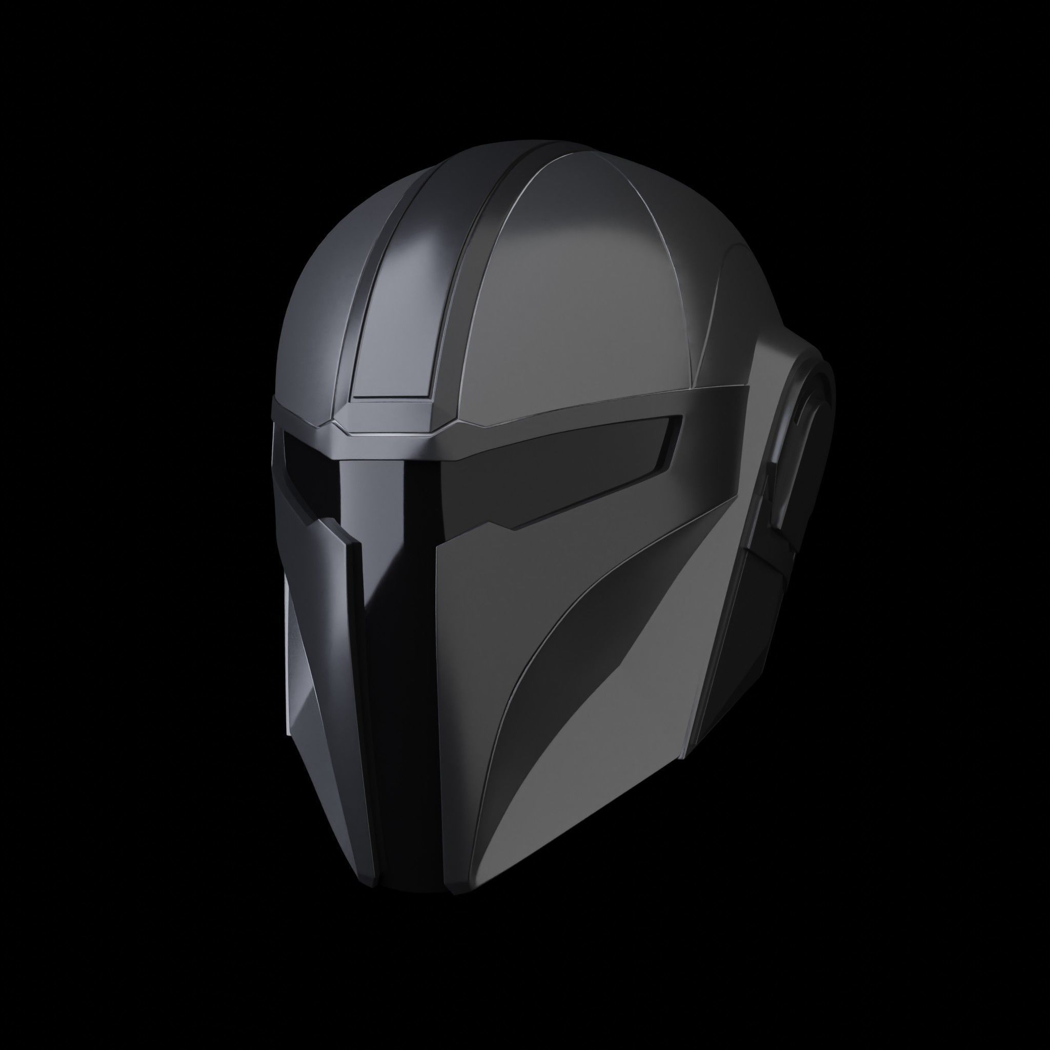 A helmet inspired by the Mandalorian helmet 3D print model_3
