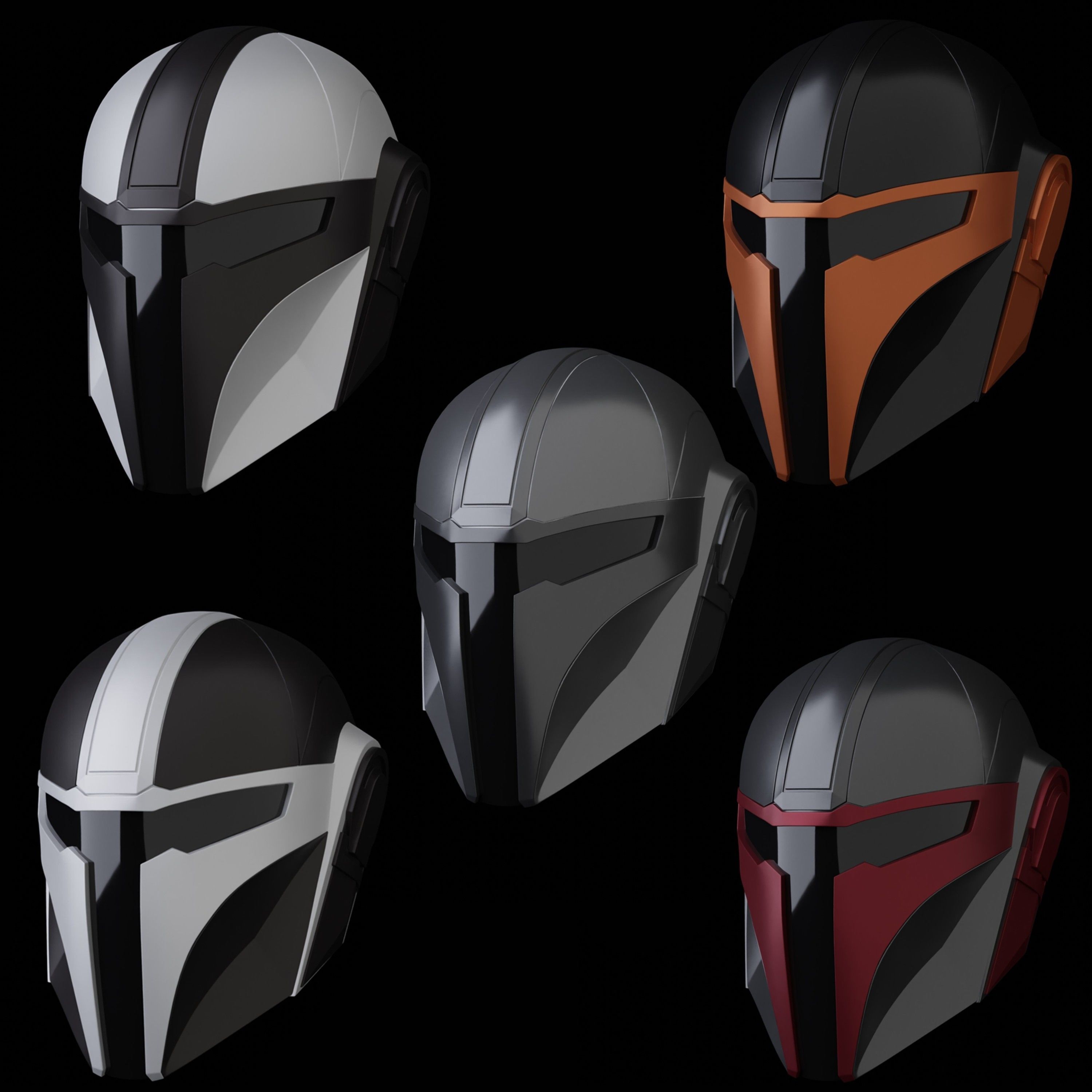 A helmet inspired by the Mandalorian helmet 3D print model_4