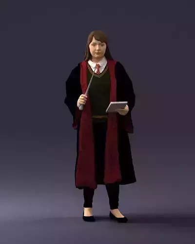 000282 Wizard with Wand and Book 0730 3D model