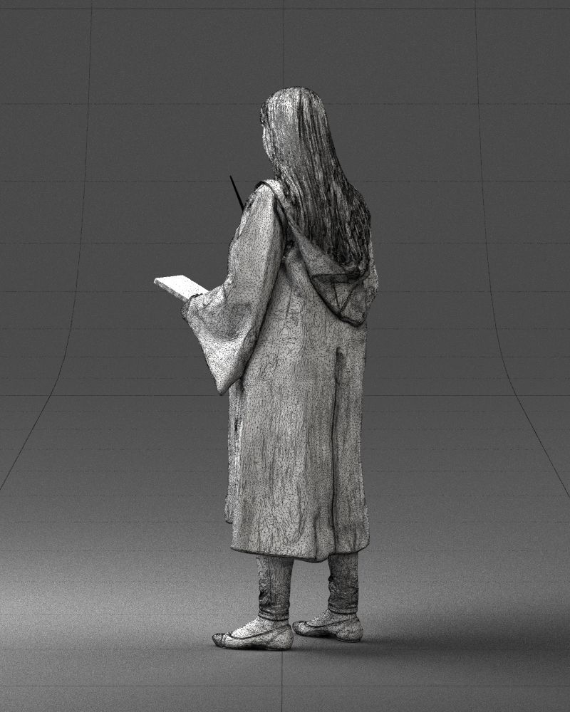 000282 Wizard with Wand and Book 0730 3dp 3D print model_24