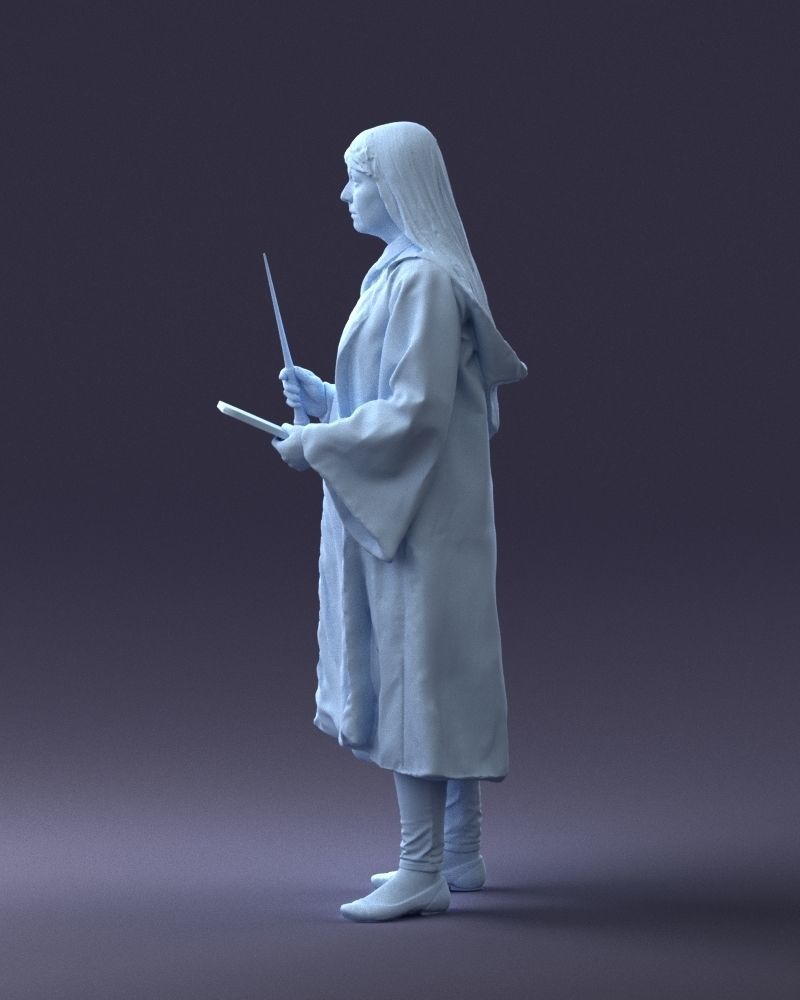 000282 Wizard with Wand and Book 0730 3dp 3D print model_26
