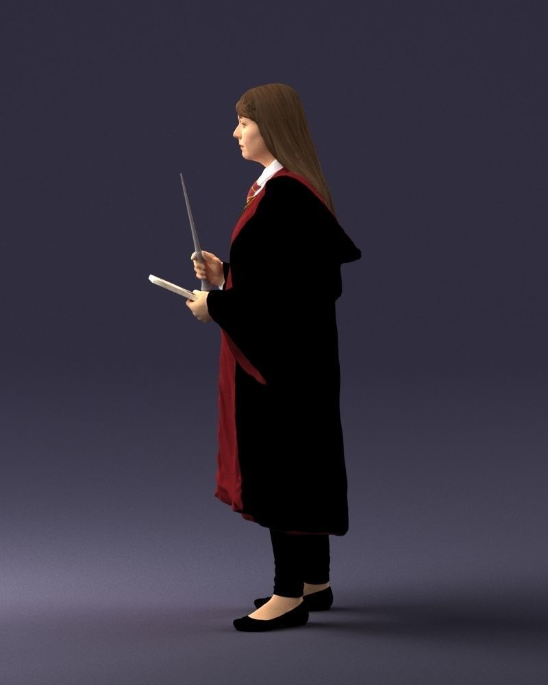 000282 Wizard with Wand and Book 0730 3dp 3D print model_25