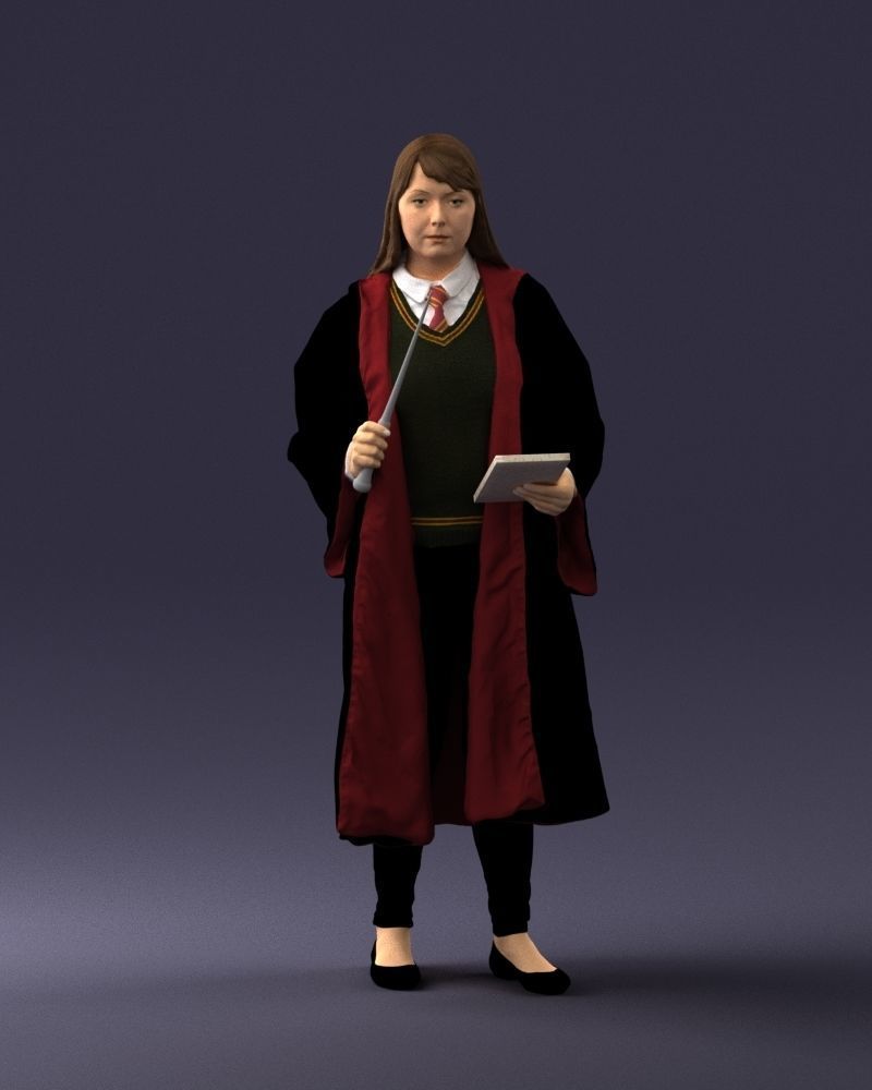 000282 Wizard with Wand and Book 0730 3dp 3D print model_37