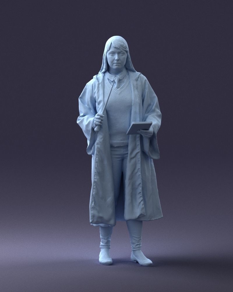 000282 Wizard with Wand and Book 0730 3dp 3D print model_38