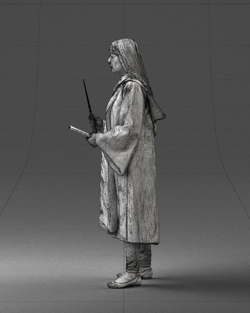 000282 Wizard with Wand and Book 0730 3dp 3D print model_27