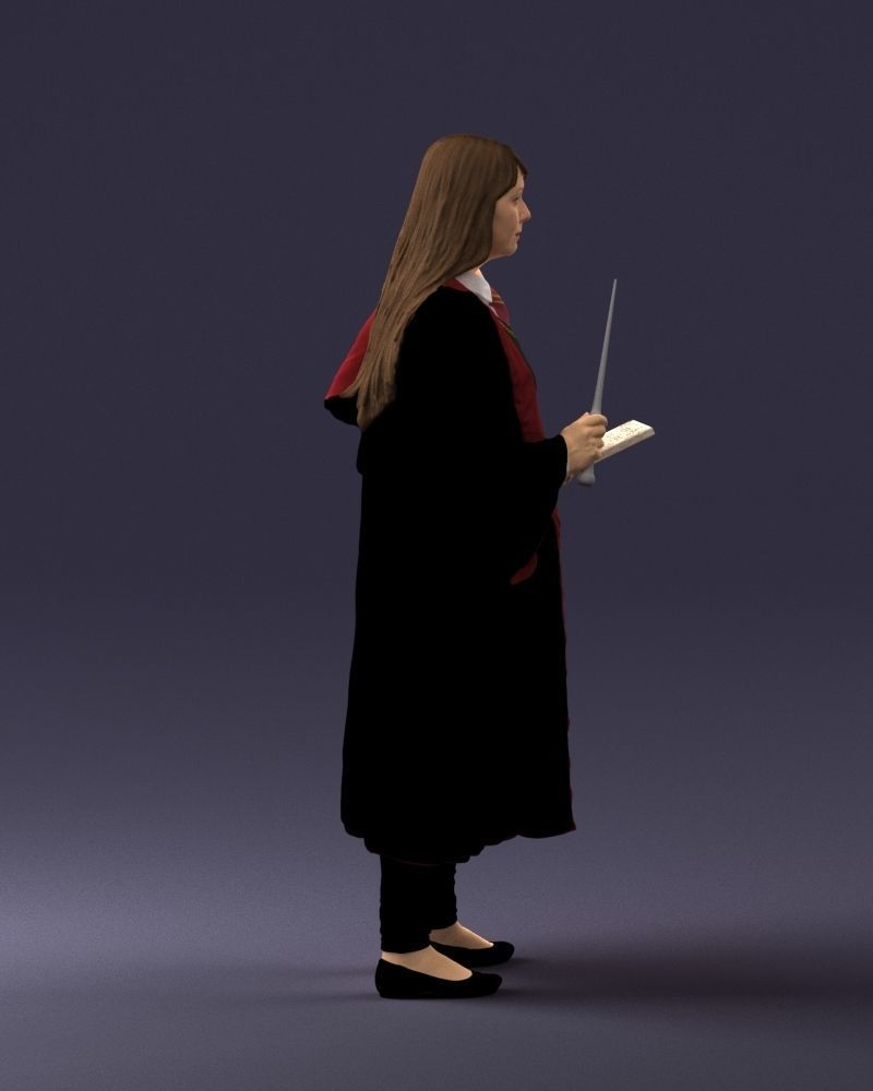 000282 Wizard with Wand and Book 0730 3dp 3D print model_13