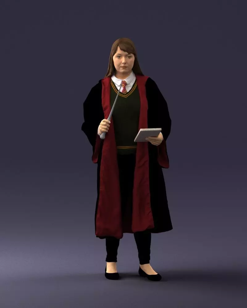 000282 Wizard with Wand and Book 0730 3dp 3D print model_0