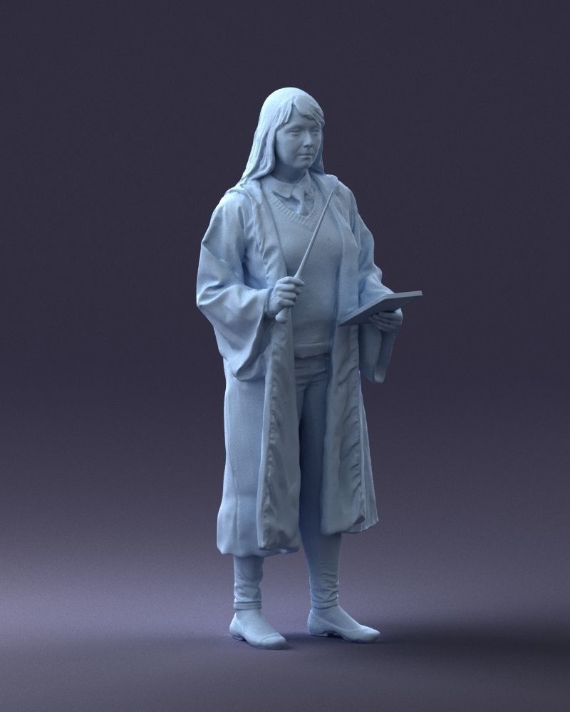000282 Wizard with Wand and Book 0730 3dp 3D print model_8