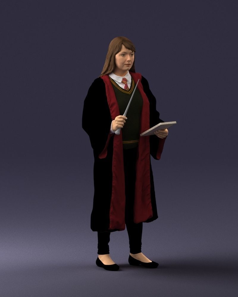 000282 Wizard with Wand and Book 0730 3dp 3D print model_7