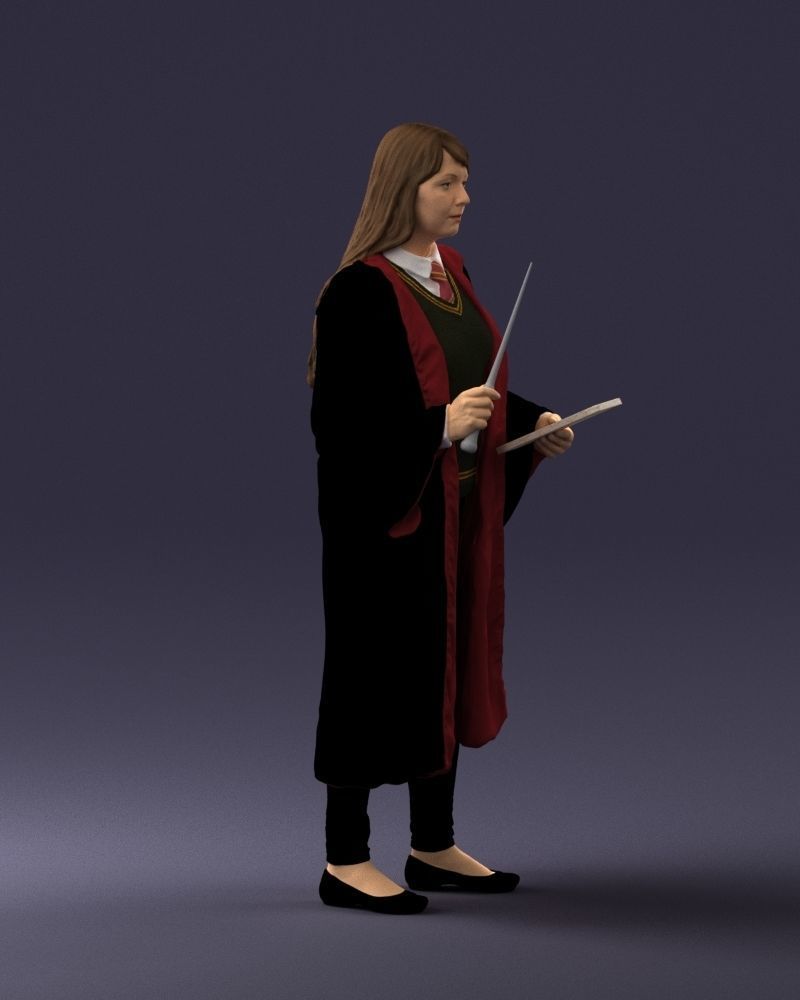 000282 Wizard with Wand and Book 0730 3dp 3D print model_10