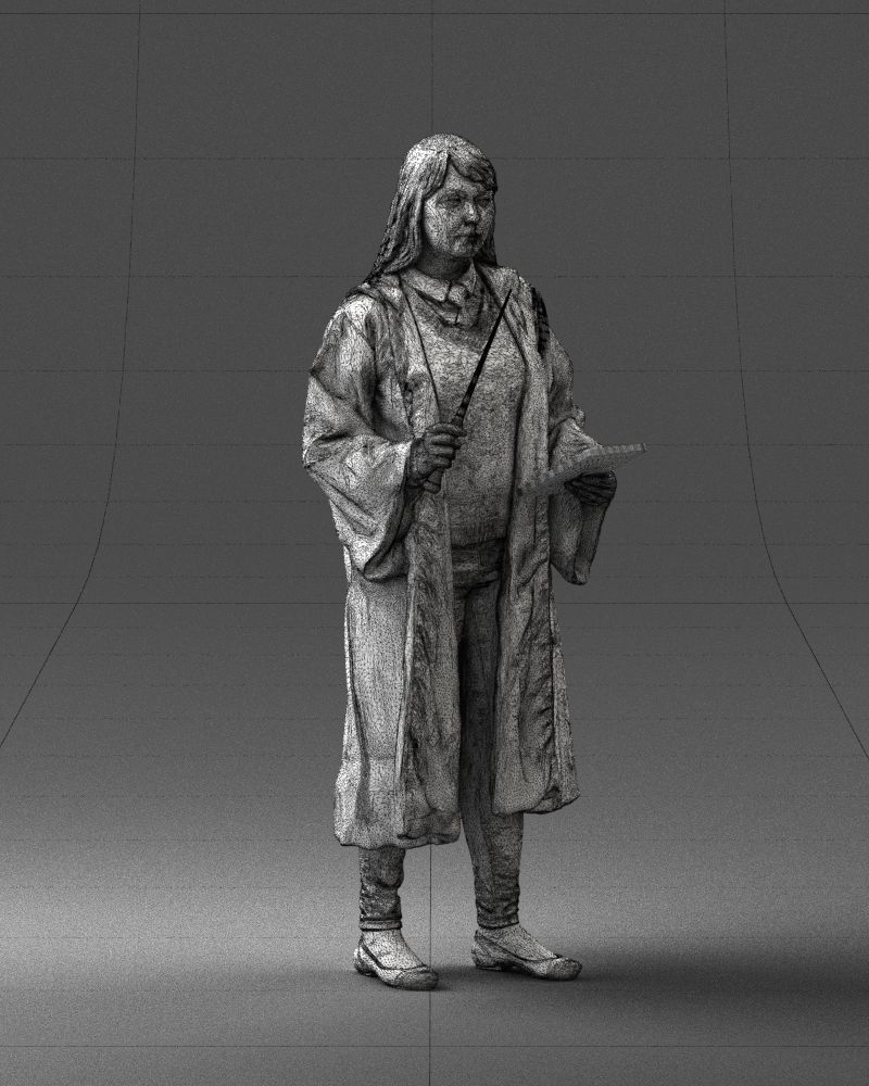 000282 Wizard with Wand and Book 0730 3dp 3D print model_9