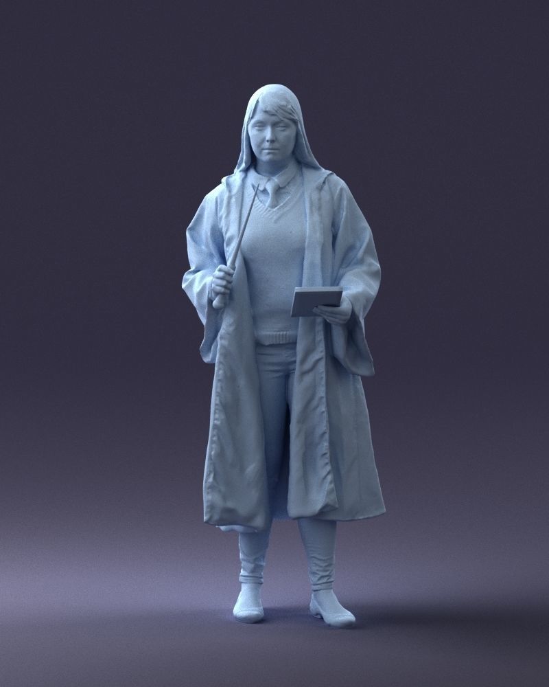 000282 Wizard with Wand and Book 0730 3dp 3D print model_35