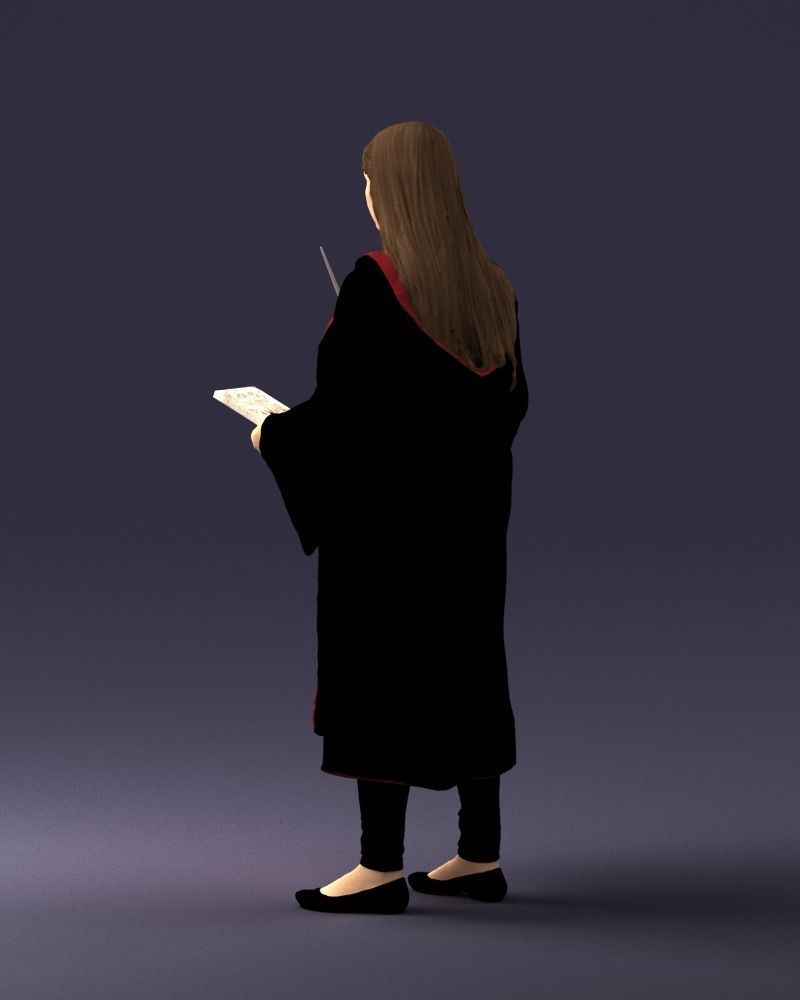 000282 Wizard with Wand and Book 0730 3dp 3D print model_22