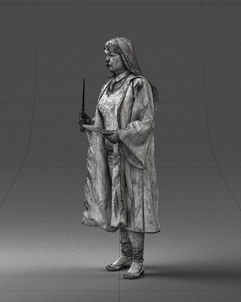 000282 Wizard with Wand and Book 0730 3dp 3D print model_30