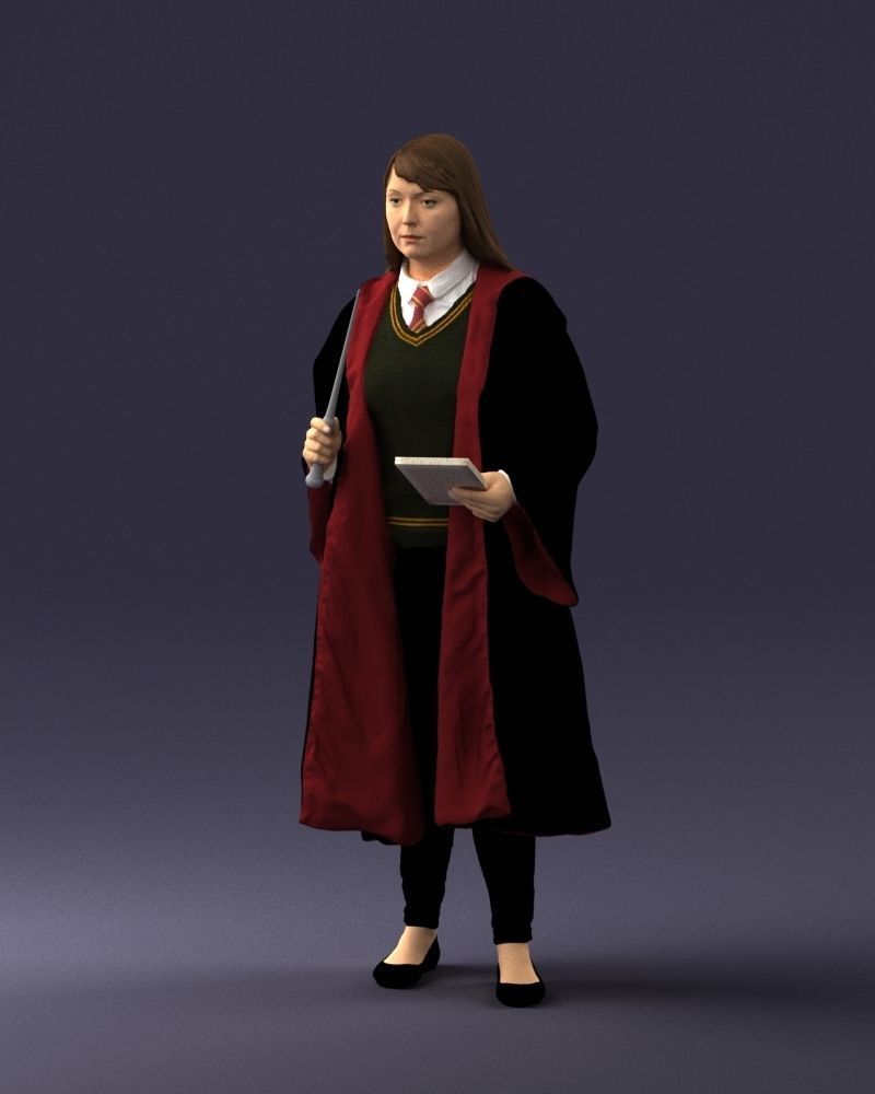 000282 Wizard with Wand and Book 0730 3dp 3D print model_31