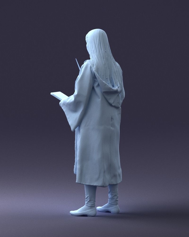 000282 Wizard with Wand and Book 0730 3dp 3D print model_23