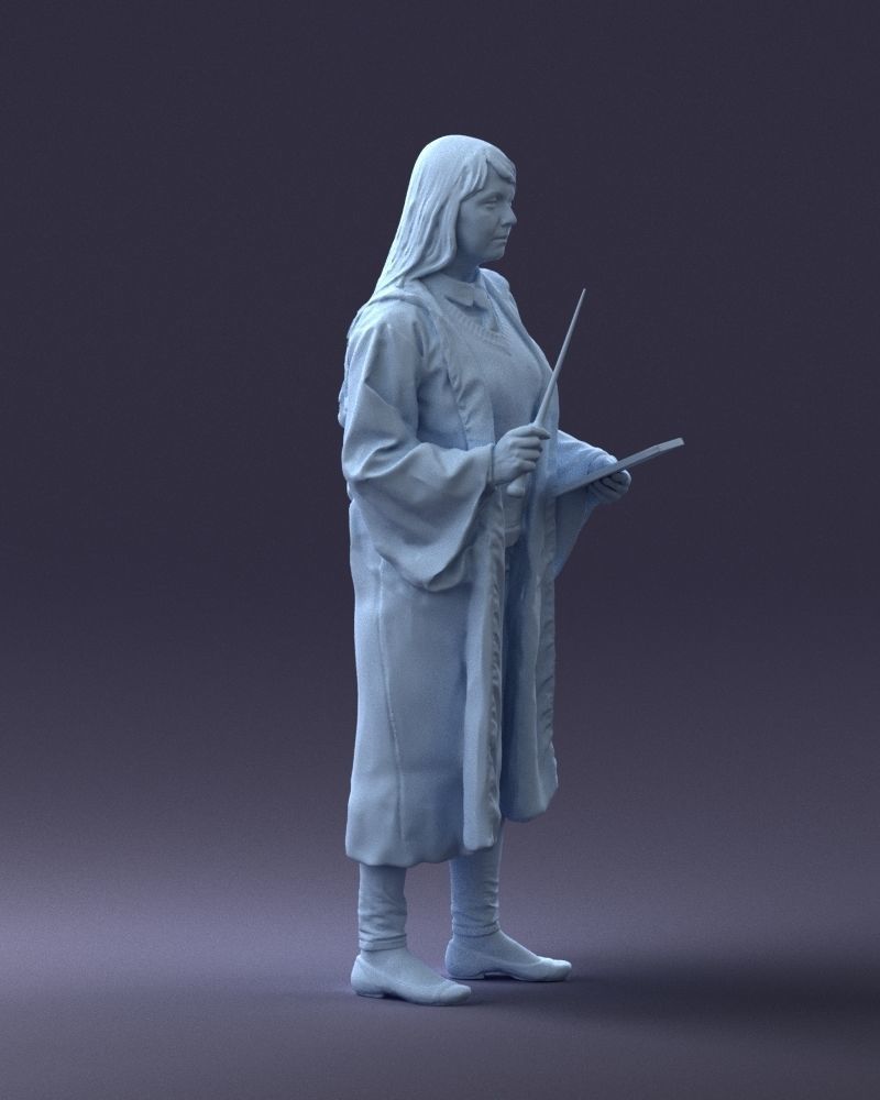 000282 Wizard with Wand and Book 0730 3dp 3D print model_11