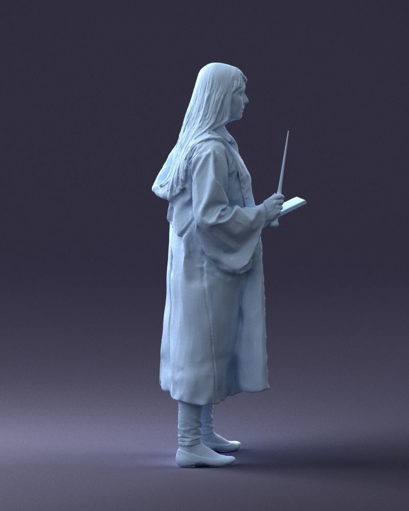000282 Wizard with Wand and Book 0730 3dp 3D print model_14