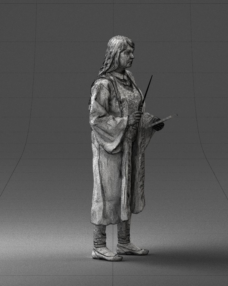 000282 Wizard with Wand and Book 0730 3dp 3D print model_12