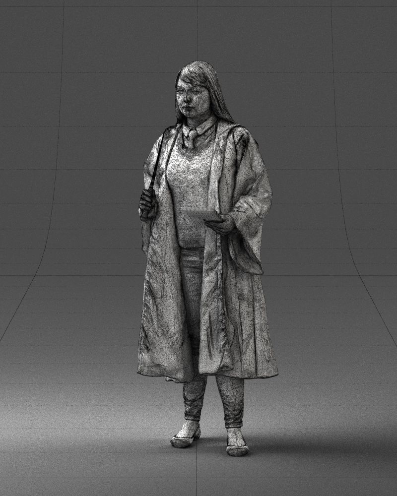 000282 Wizard with Wand and Book 0730 3dp 3D print model_33