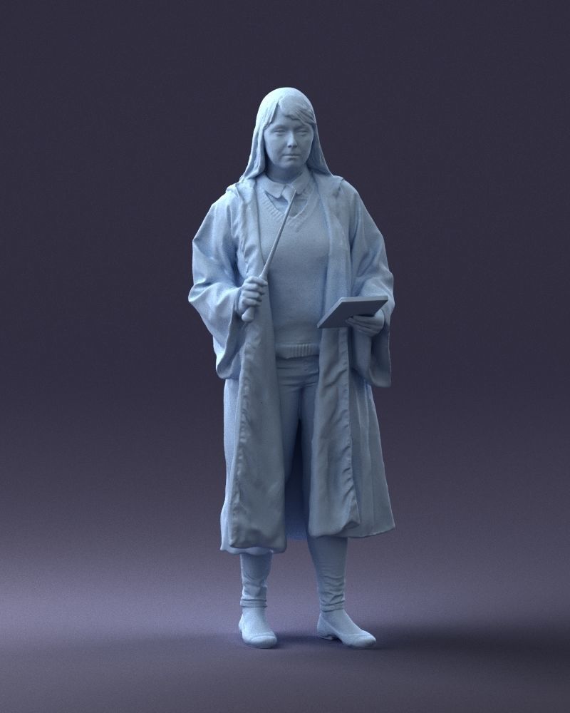 000282 Wizard with Wand and Book 0730 3dp 3D print model_5