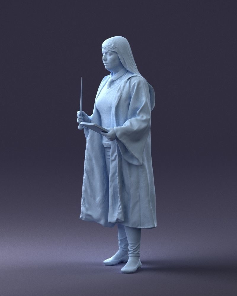 000282 Wizard with Wand and Book 0730 3dp 3D print model_29