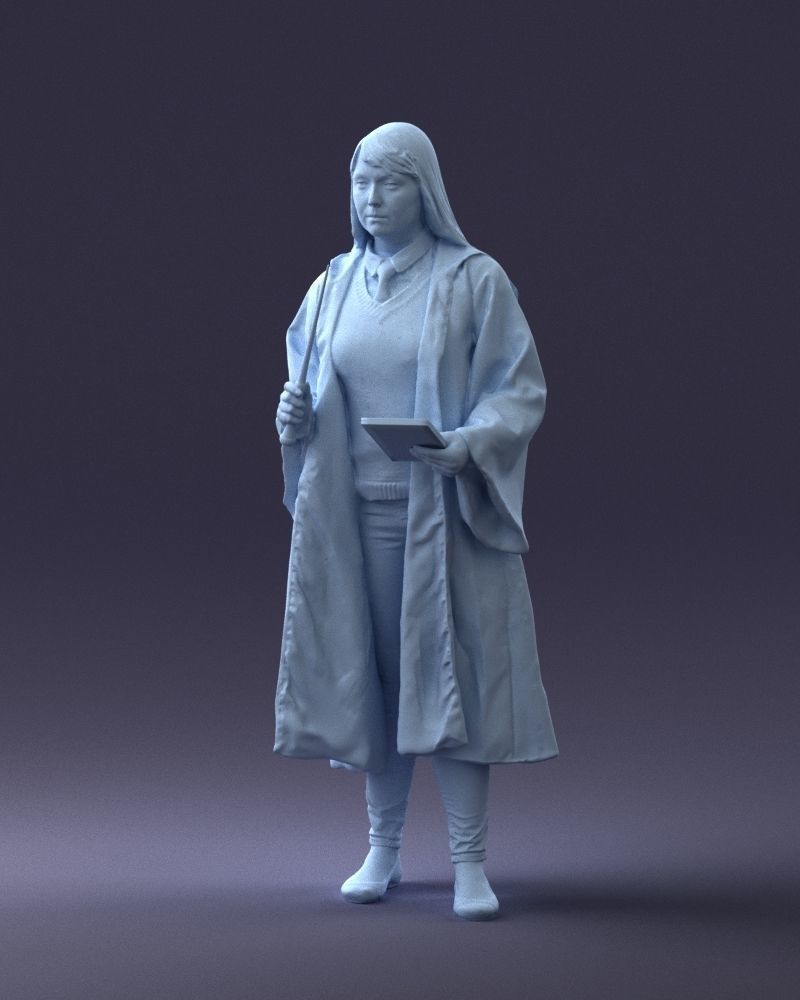 000282 Wizard with Wand and Book 0730 3dp 3D print model_32