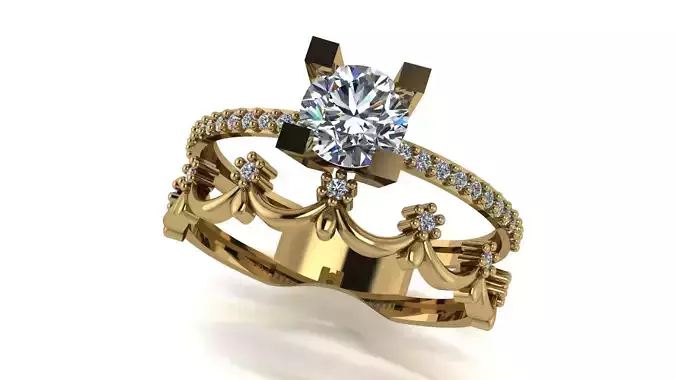 Ring wedding ring two in one engagement assembled 63