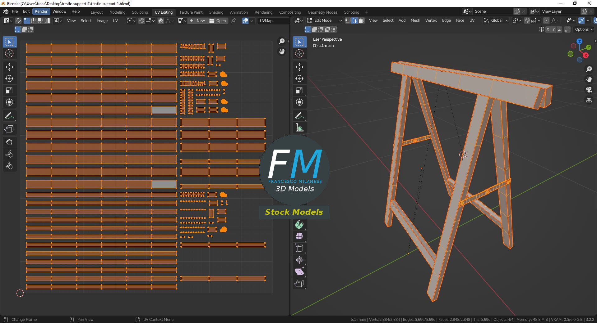 Trestle support 1 3D model_10