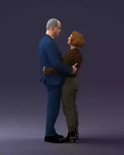 000101 Elderly Couple Embracing 0105 3dp