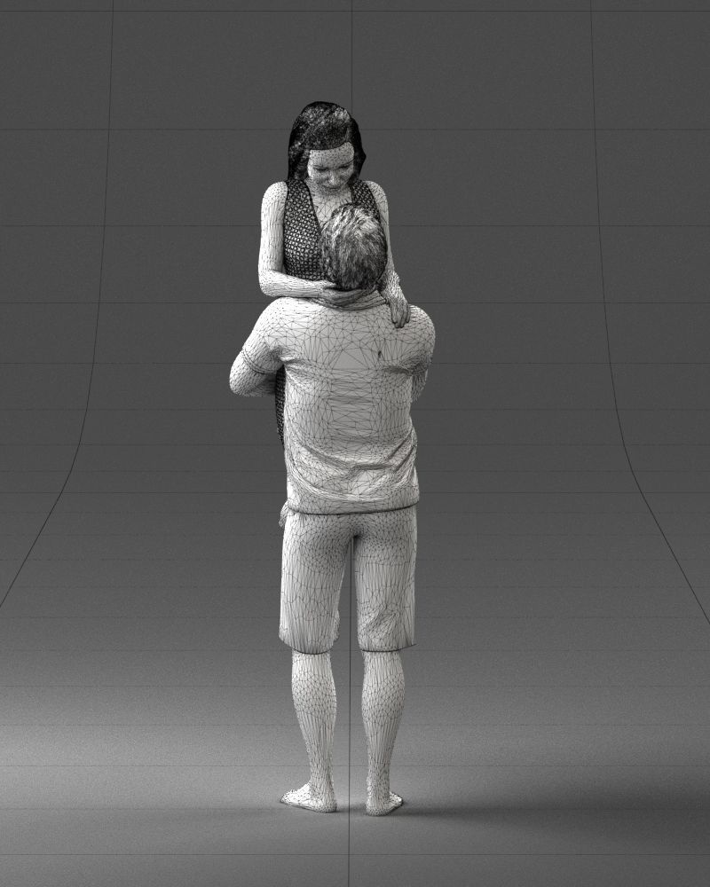 000251 Couple in Romantic Pose Man Holding Woman 0207 3D model_15